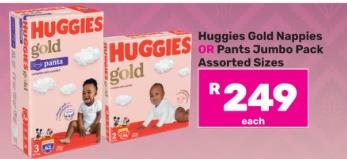 Huggies Gold Nappies OR Pants Jumbo Pack Assorted Sizes 