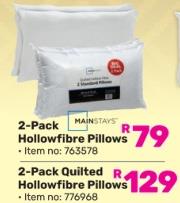 Mainstays 2-Pack Quilted Hollowfibre Pillows