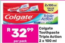 Colgate Toothpaste Triple Action 2x100ml