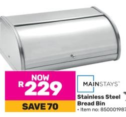 Mainstays Stainless Steel Bread Bin