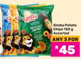 Simba Potato Chips 120g Assorted Any 3