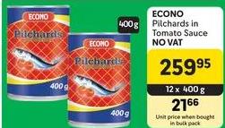 ECONO Pilchards in Tomato Sauce 12x400 gm 