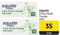 Equate 2-Ply Facial Tissues Soft White 200's 