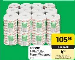 ECONO 1-Ply Toilet Paper Wrapped 24's 