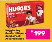 Huggies Dry Comfort Diapers Jumbo Pack Assorted Sizes 