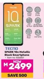 TECNO SPARK 10c Metallic Black Smartphone 