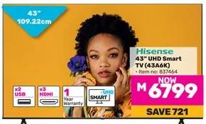 Hisense 43" UHD Smart TV (43A6K) 