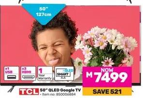 TCL 50" QLED Google TV 