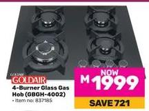 Gold 4-Burner Glass Gas Hob (GBGH-4002) 