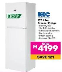 Kic 170 L Top Freezer Fridge 