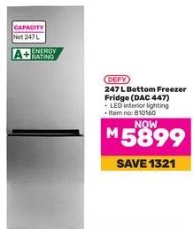 Defy 247 L Bottom Freezer Fridge (DAC 447) 