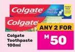 Colgate Toothpaste 100 ml  any 2 