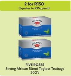 FIVE ROSES Strong African Blend Tagless Teabags 200's