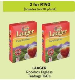 LAAGER Rooibos Tagless Teabags 160's