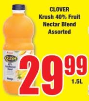 CLOVER Krush 40% Fruit Nectar Blend Assorted