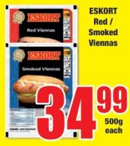 ESKORT Red / Smoked Viennas 500 Gm