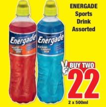 ENERGADE Sports Drink Assorted 2x500 Ml