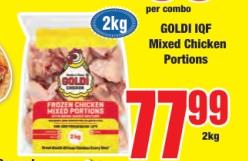 GOLDI IQF Mixed Chicken Portions 2 Kg