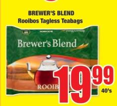 Brewer's Blend Rooibos Tagless Teabags 40;S