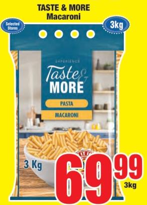 Macaroni pasta in a 3 kg pack