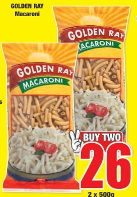 Golden Ray Macaroni 2X500GM