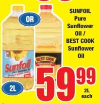 SUNFOIL Pure Sunflower Oil / BEST COOK Sunflower Oil 2 Ltr