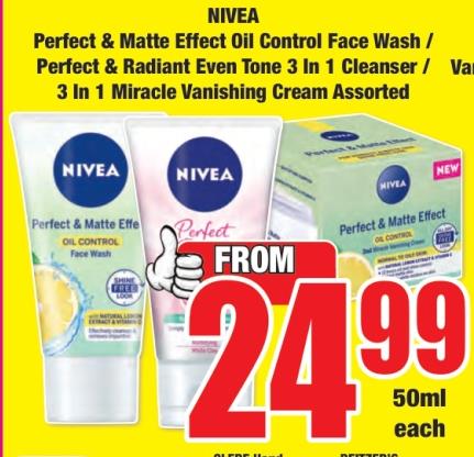 NIVEA Perfect & Matte Effect Oil Control Face Wash 50ML