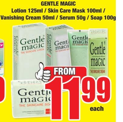 Gentle Magic LOTION 125ML/ SKIN CARE MASK 100ML / VANISHING CREAM 50ML /SERUM 50G / SOAP 100G