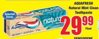 AQUAFRESH Natural Mint Clear Toothpaste 75 Ml