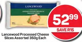 Lancewood Processed Cheese Slices Assorted 350g Each