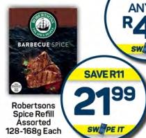 Robertsons Spice Refill Assorted Barbecue Spice 128-168g Each