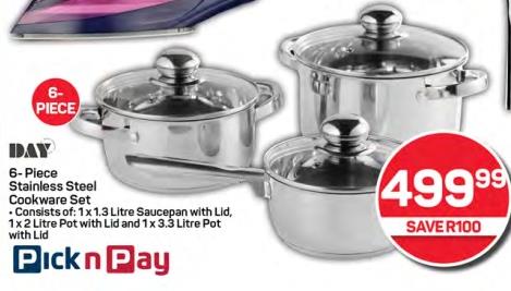 Day 6-Piece Stainless Steel Cookware Set 