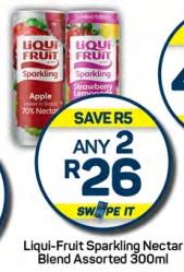 Any 2 Liqui-Fruit Sparkling Nectar Blend Assorted 300ml