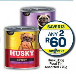 Any 2 Husky Dog Food Tin Assorted 775g