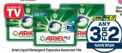 Ariel Liquid Detergent Capsules Assorted 14s