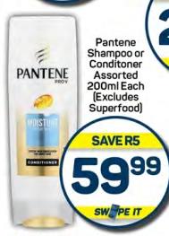 Pantene Shampoo or Conditioner Assorted 200 ml Each