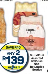 Any 2 Brutal Fruit Assorted 6x275ml Non Returnable Bottles