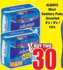 ALWAYS Maxi Sanitary Pads Assorted 8's/9s/ 10's