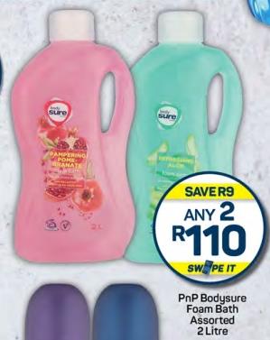 PnP Bodysure Foam Bath Assorted 2 Litre Any 2