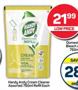 Handy Andy Cream Cleaner Assorted 750ml Refill Each