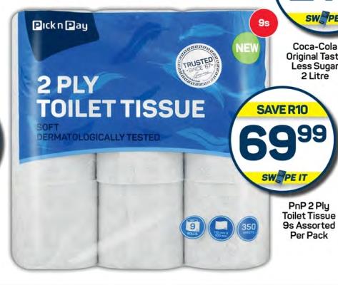 PNP 2 Ply Toilet Tissue 9s Assorted per pack 