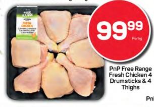 PnP Free Range Fresh Chicken 4 Drumsticks & 4 Thighs