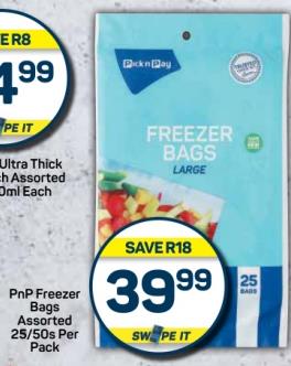 PnP Freezer Bags Assorted 25/50s Per Pack