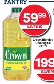 Crown Blended Cooking Oil 2 LTR