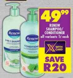 Renew Shampoo/Conditioner, all variants 1L each