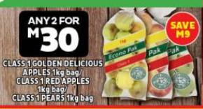 Class 1 Golden Delicious Apples 1kg bag