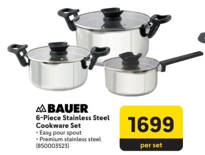 Bauer 6-Piece Stainless Steel Cookware Set