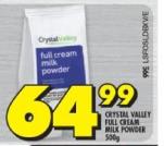 Crystal Valley Full Cream Milk Powder 500g