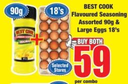 BEST COOK Flavoured Seasoning Assorted 90g & Large Eggs 18's