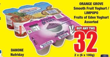 Orange Grove Smooth Fruit Yoghurt 2x(6x100 gm ) 